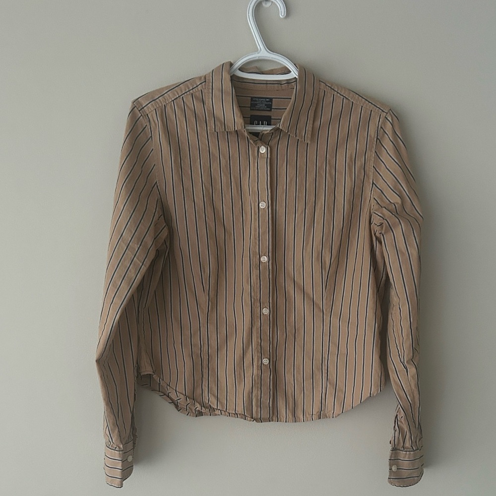 GAP Brown Striped Button Down Shirt